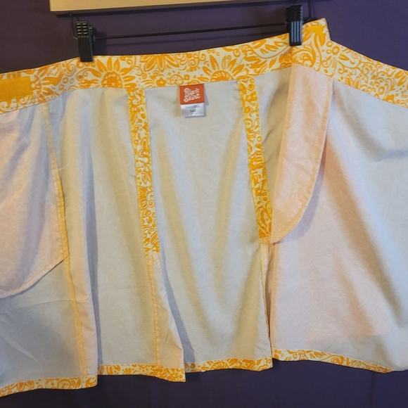 Orange Floral Rip Skirt Wrap Mini Skirt. Size S - Picture 3 of 8